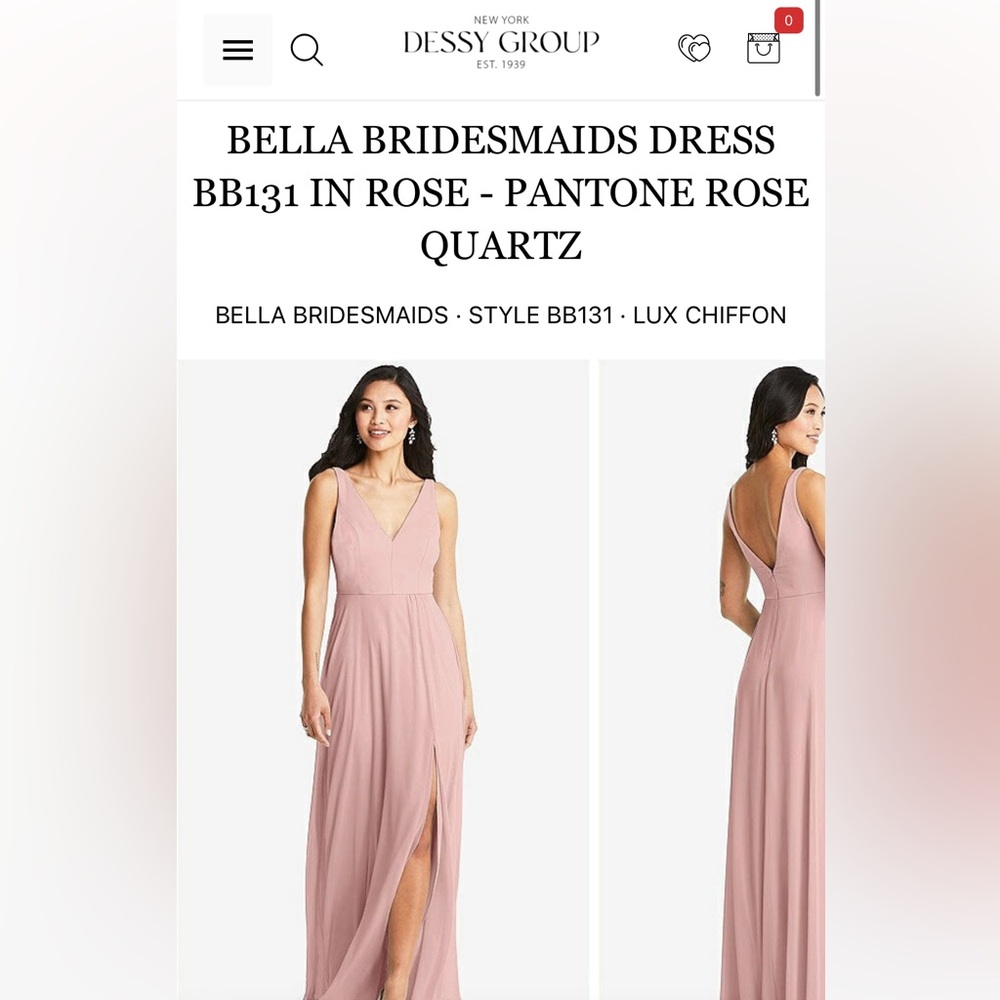Dessy Group BB131 *NWT* Unaltered in Pantone Rose Quartz